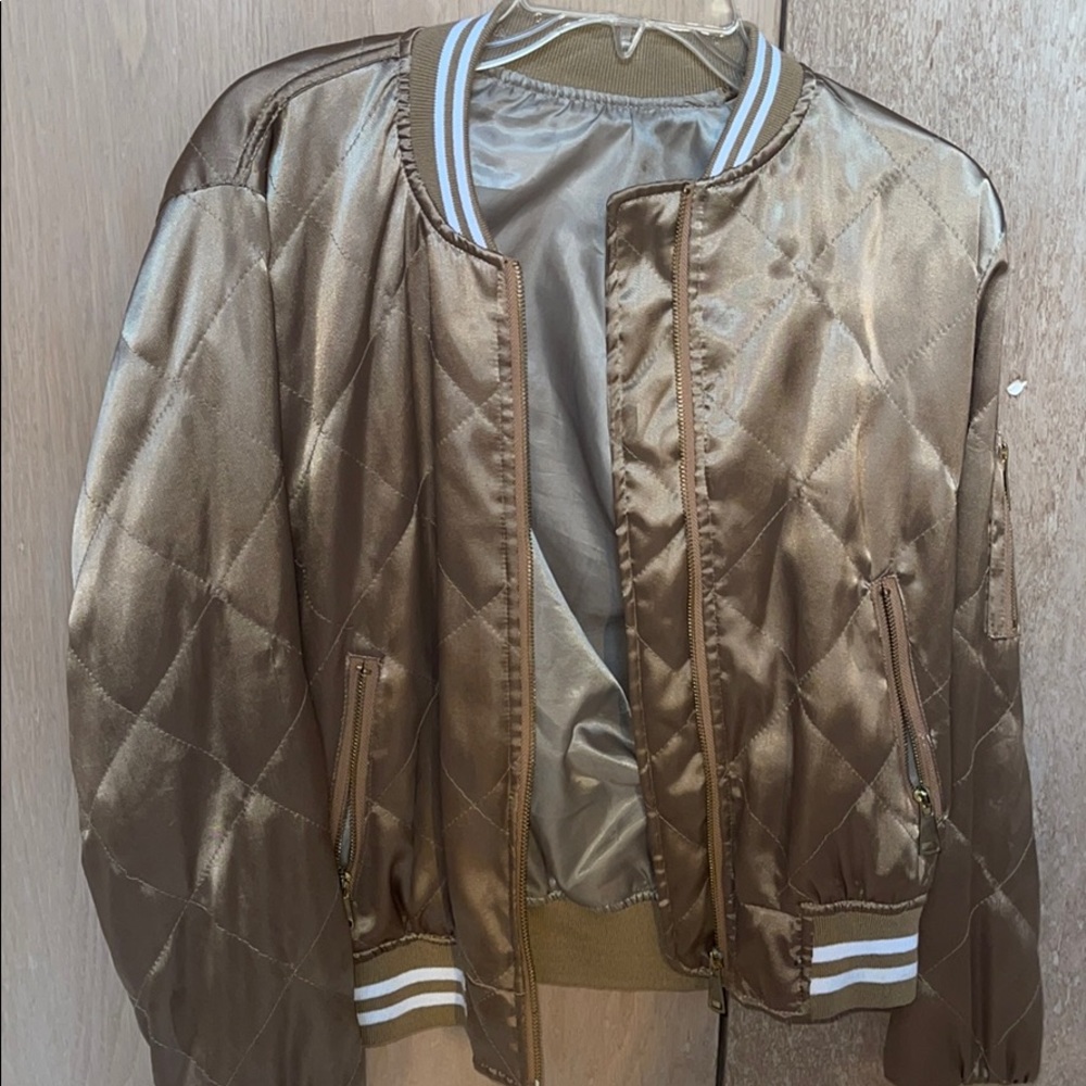 Vintage gold bomber jacket
